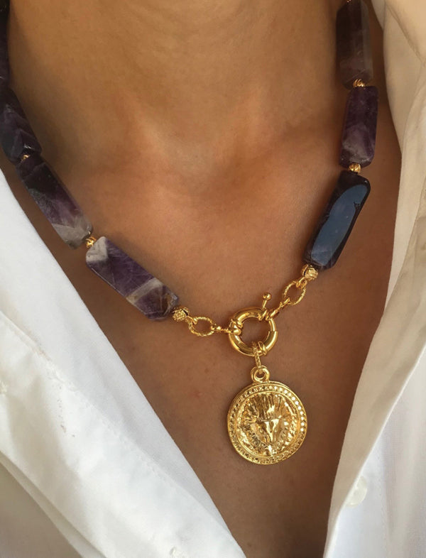 Amethyst Madalione necklace