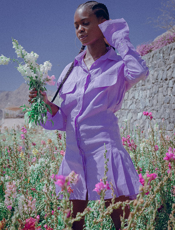 Mila shirt dress- Lilac