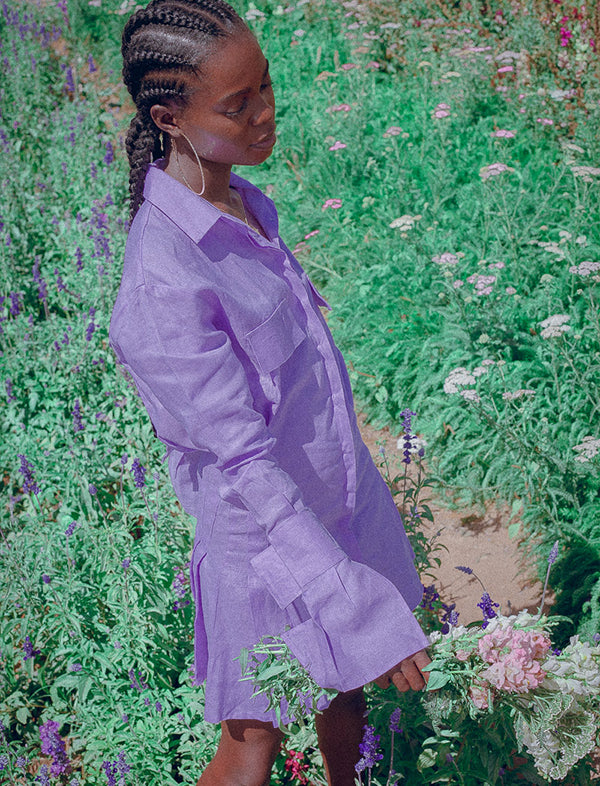 Mila shirt dress- Lilac