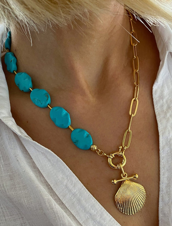 Turquoise la turco shell necklace