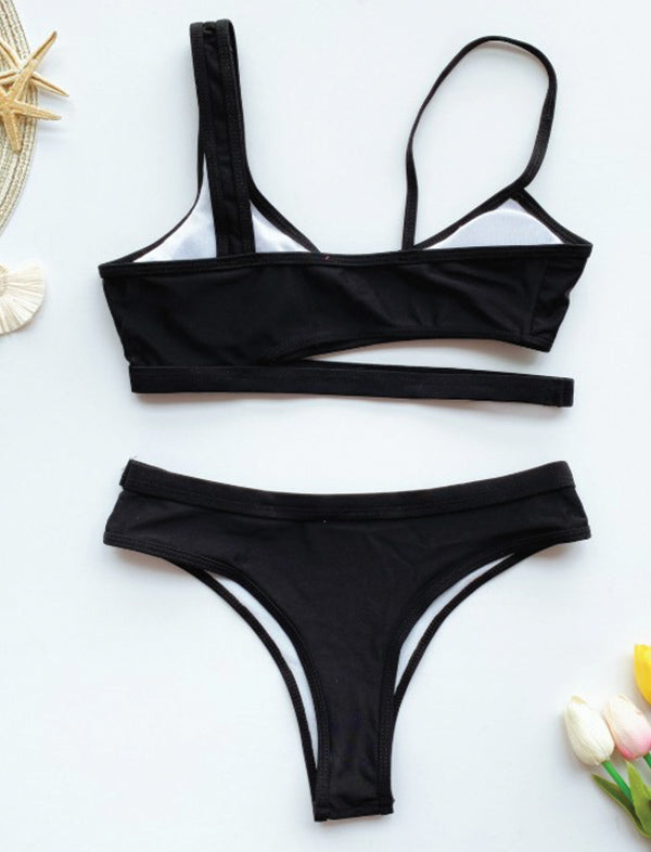 Black cut-out bikini set