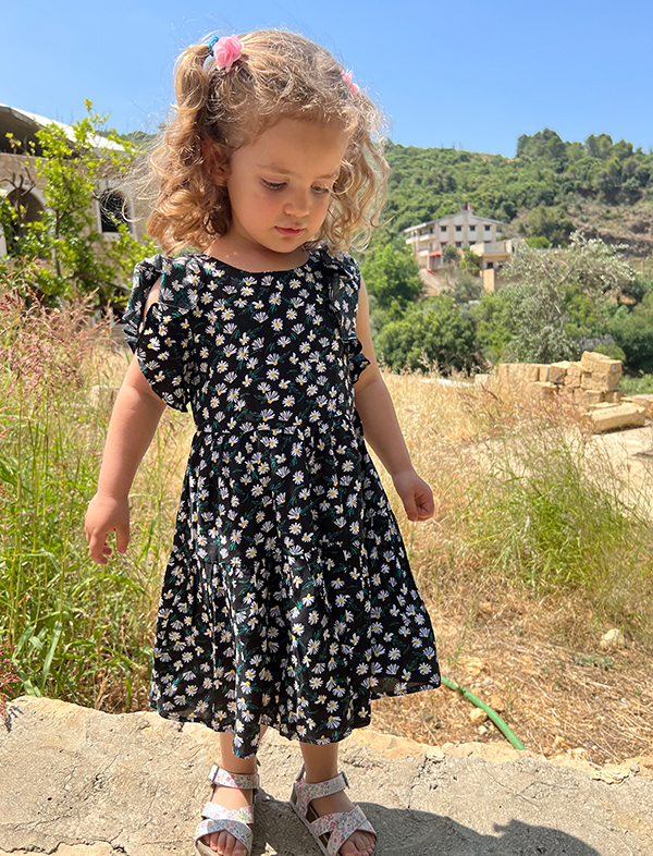 Mommy & Me black floral dress