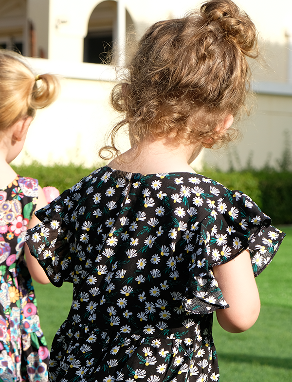 Mommy & Me black floral dress