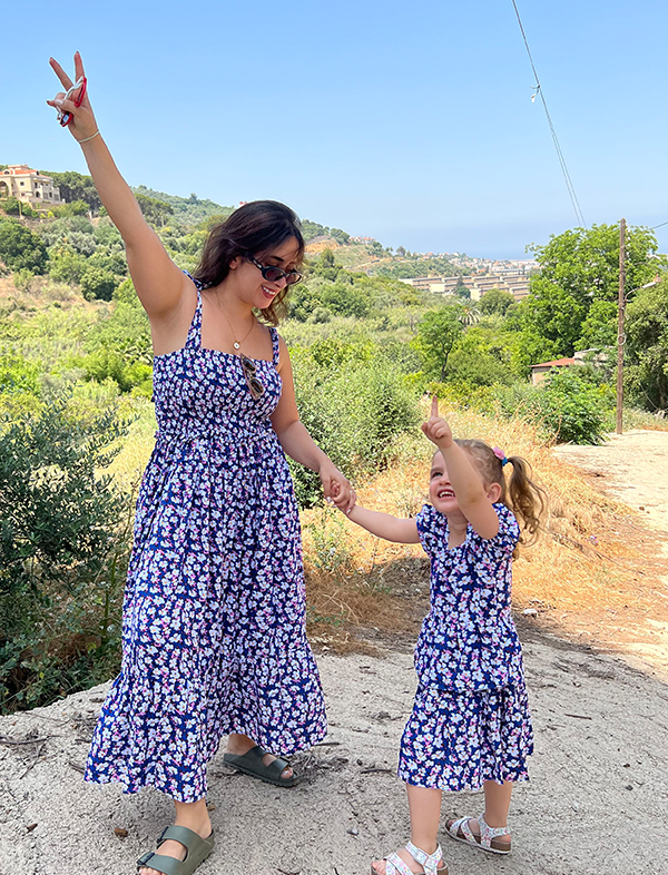 Mommy & me blue floral dress