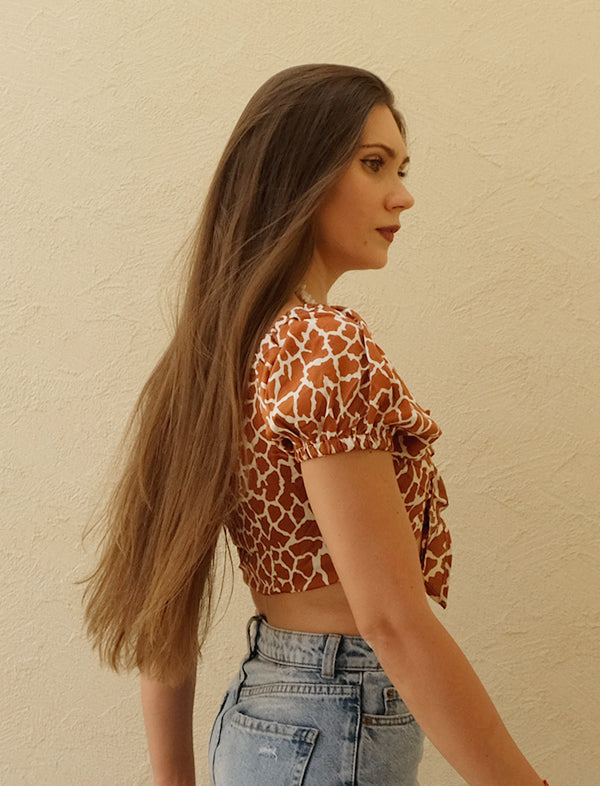 Giraffe print crop top