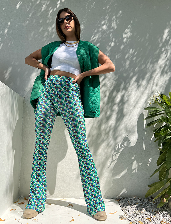 Geo flare pants