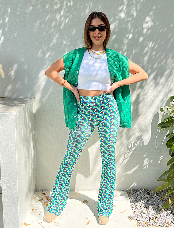 Geo flare pants