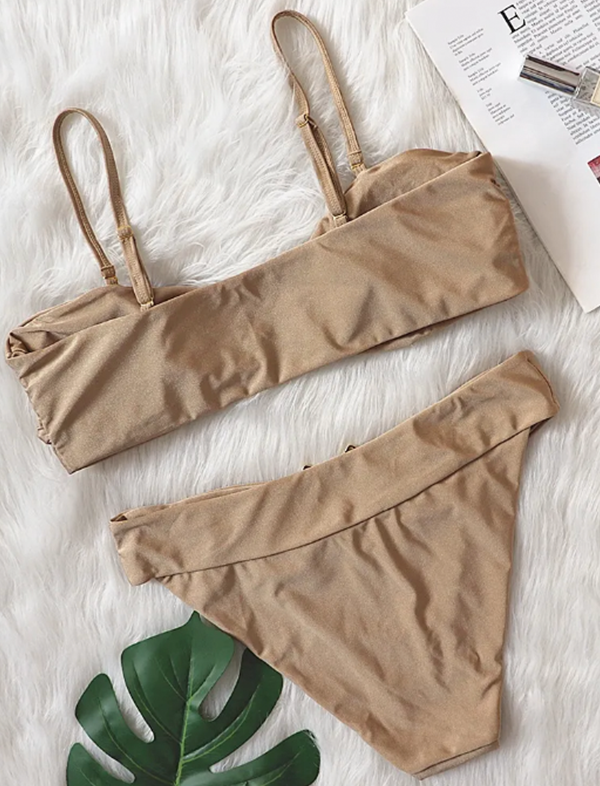 Gold buckle bikini set