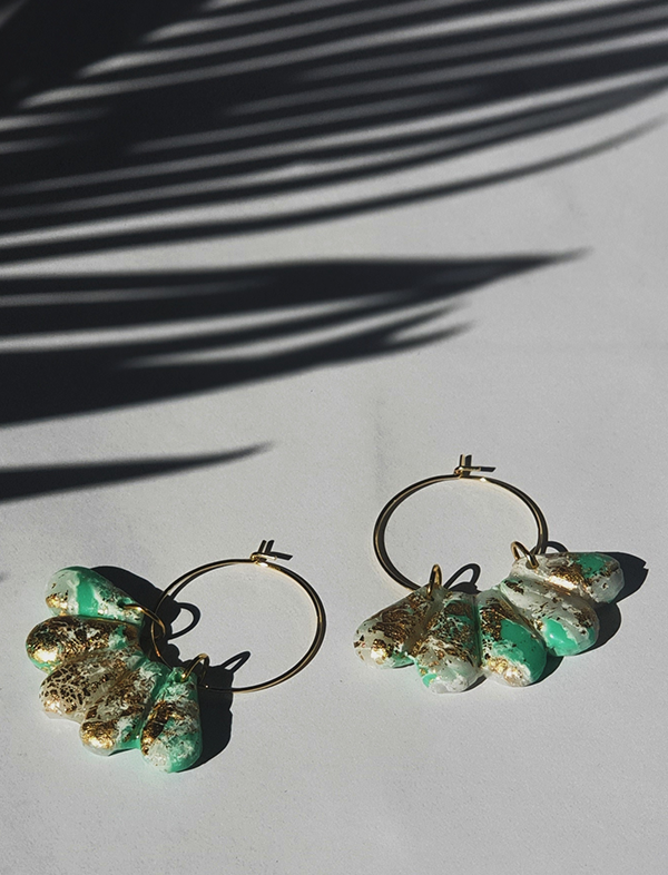 Flora clay earrings