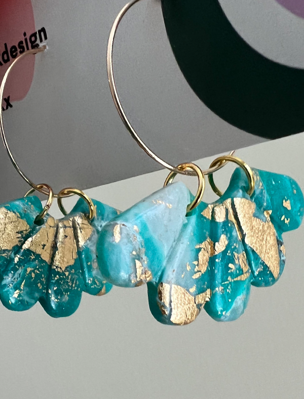 Flora clay earrings