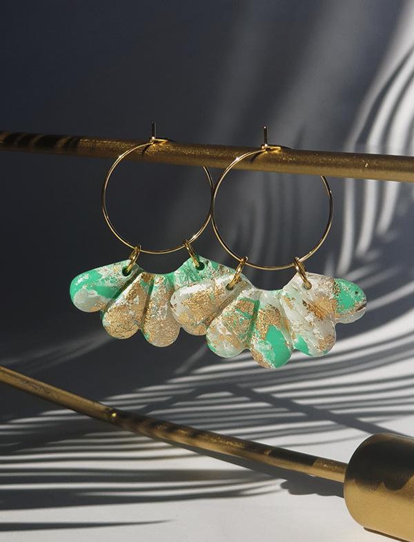 Flora clay earrings