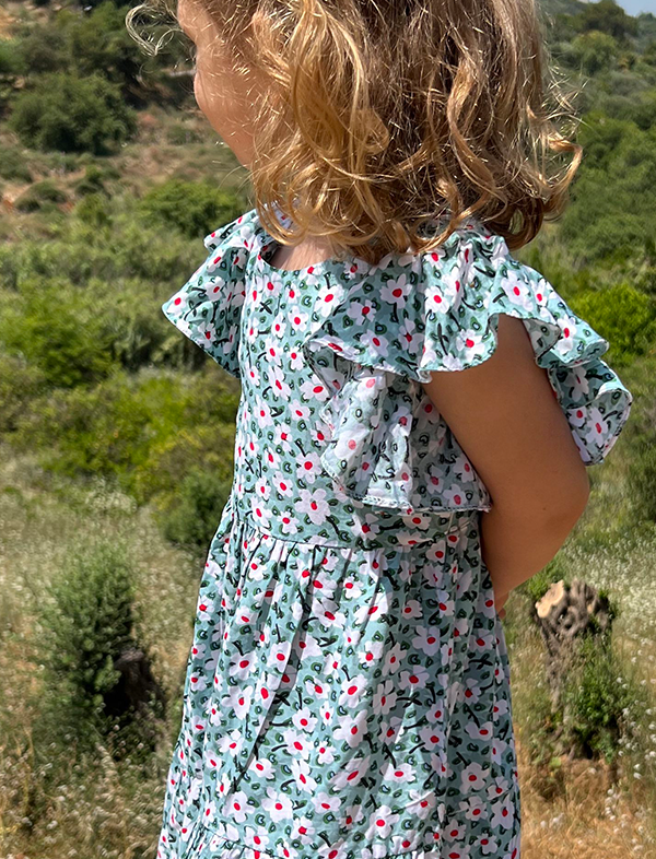 Mommy & Me green floral dress