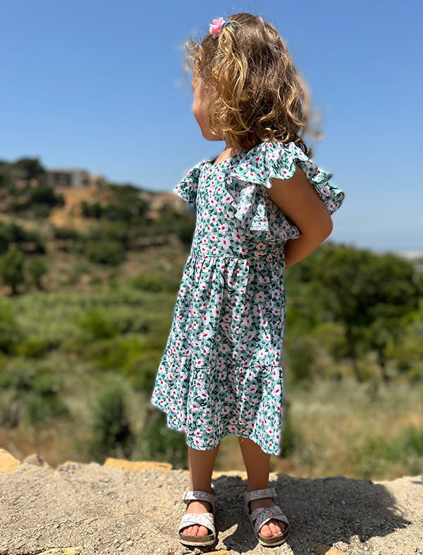 Mommy & Me green floral dress