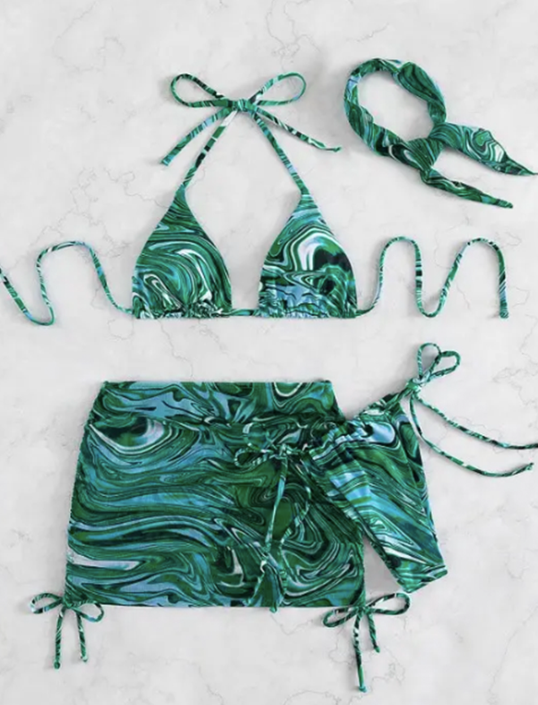 Swirl 4 piece bikini set