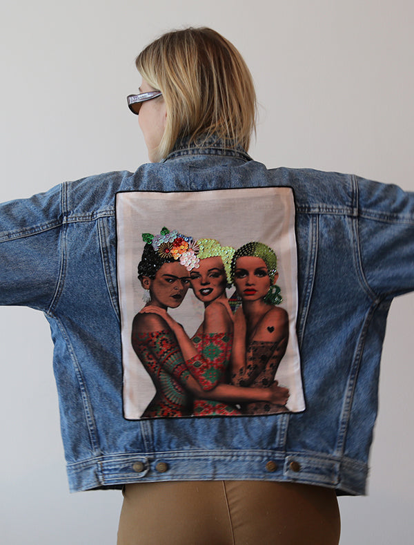 Women PWR upcycled denim jacket