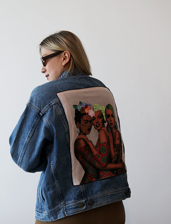 Women PWR upcycled denim jacket