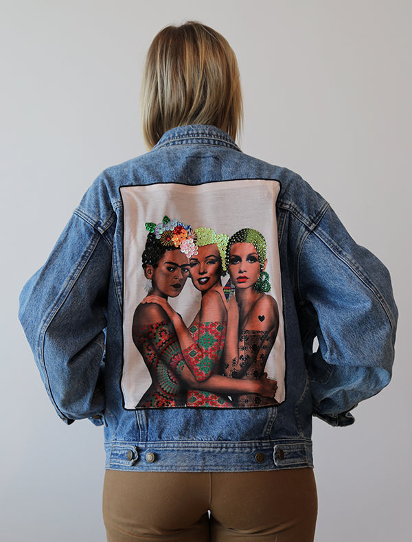 Women PWR upcycled denim jacket