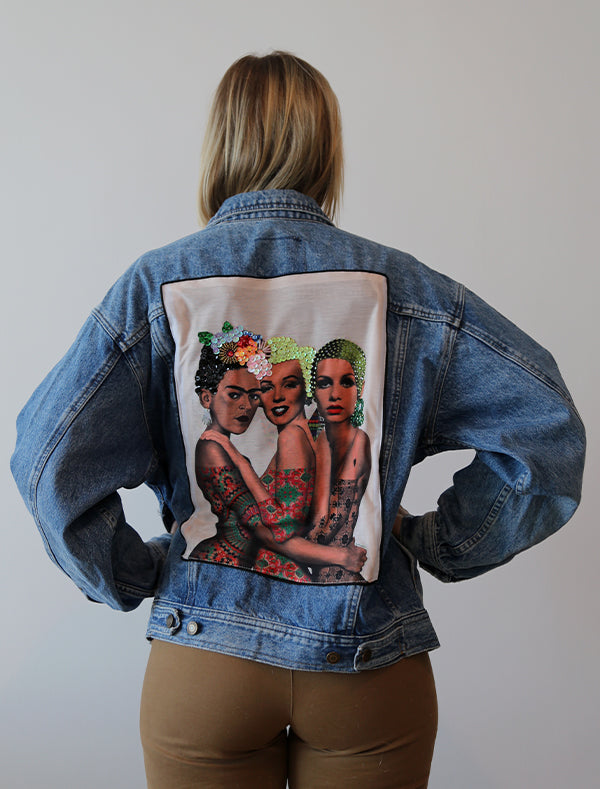 Women PWR upcycled denim jacket