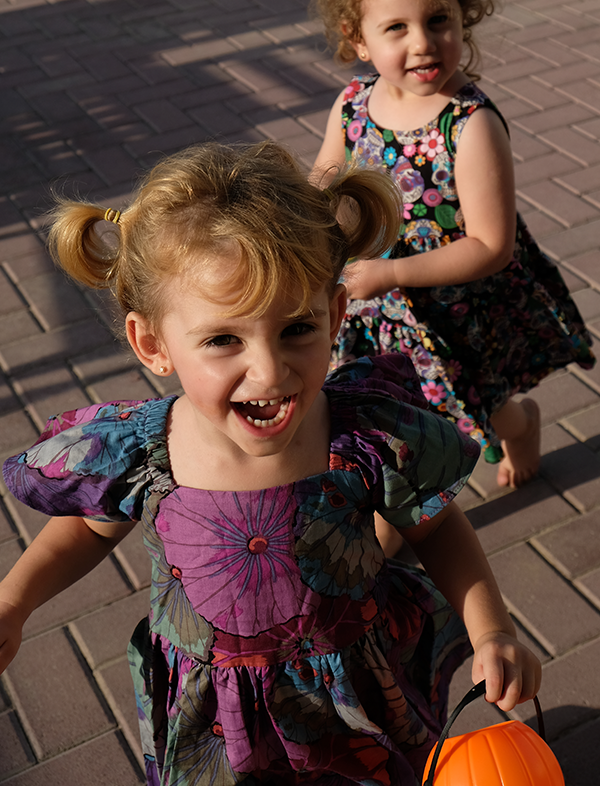 Mommy & Me purple floral dress