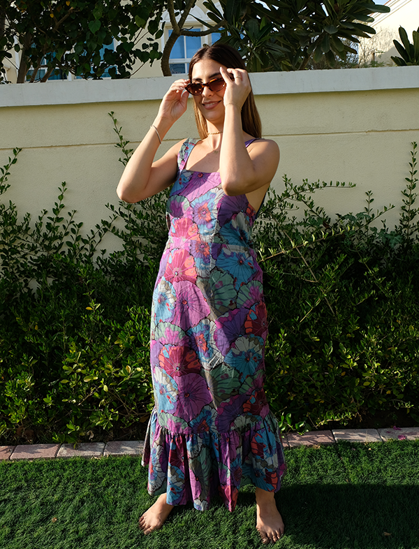 Mommy & Me purple floral dress