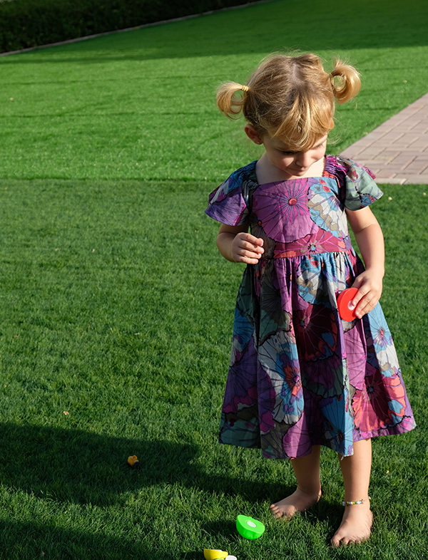 Mommy & Me purple floral dress