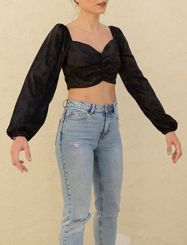 Silky Chinese crop top