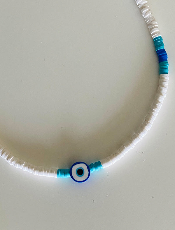 Fimo beads eye necklace