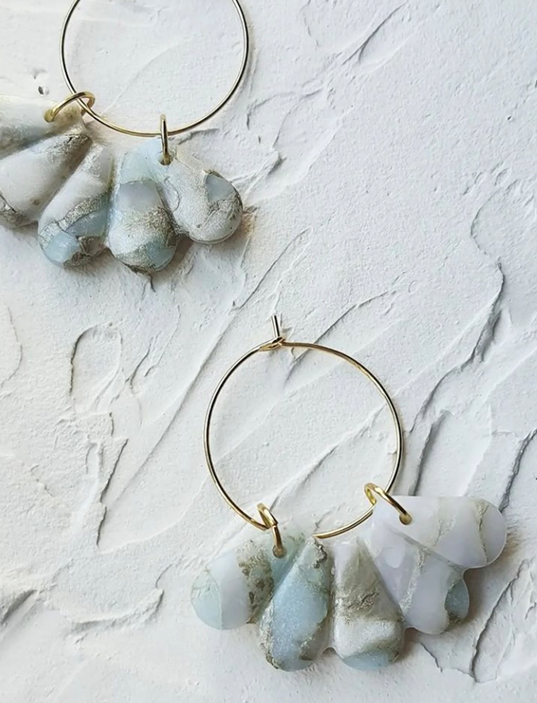 Flora clay earrings