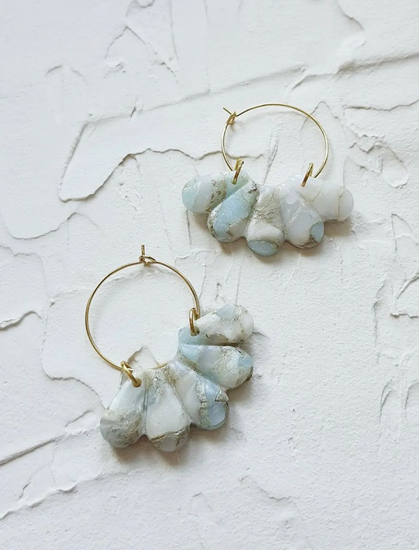 Flora clay earrings