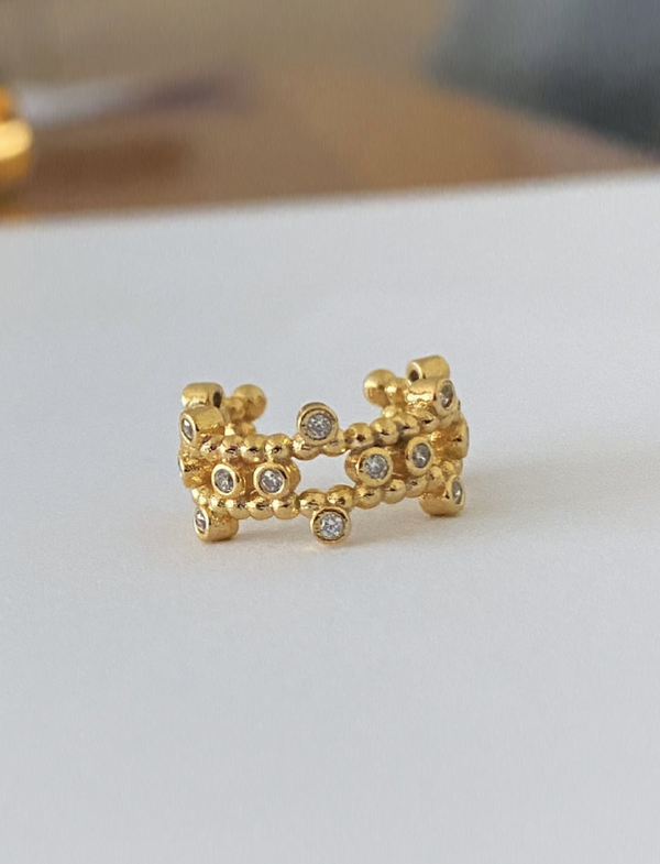 Zircon double earcuff