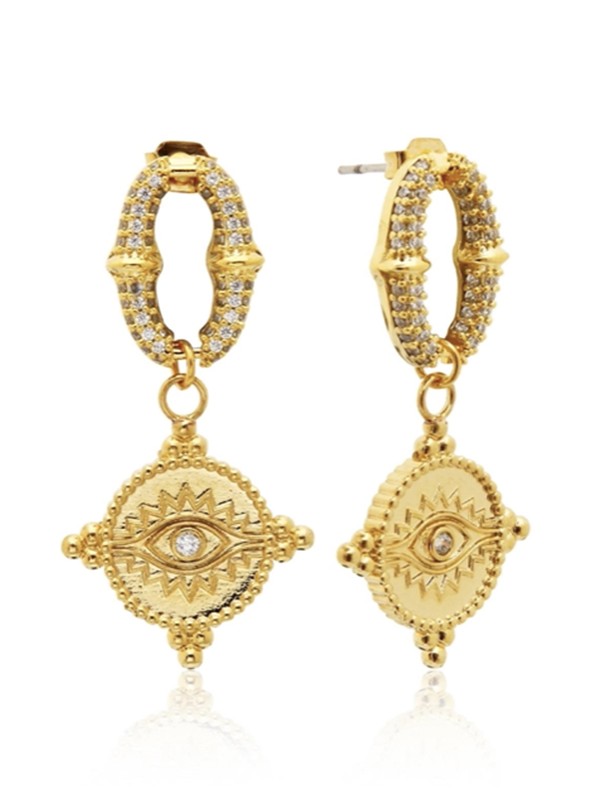 Zircon eye earrings